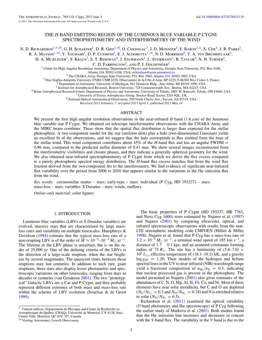 The H-Band Emitting Region of the Luminous Blue Variable P Cygni: Spectrophotometry and Interferometry of the Wind