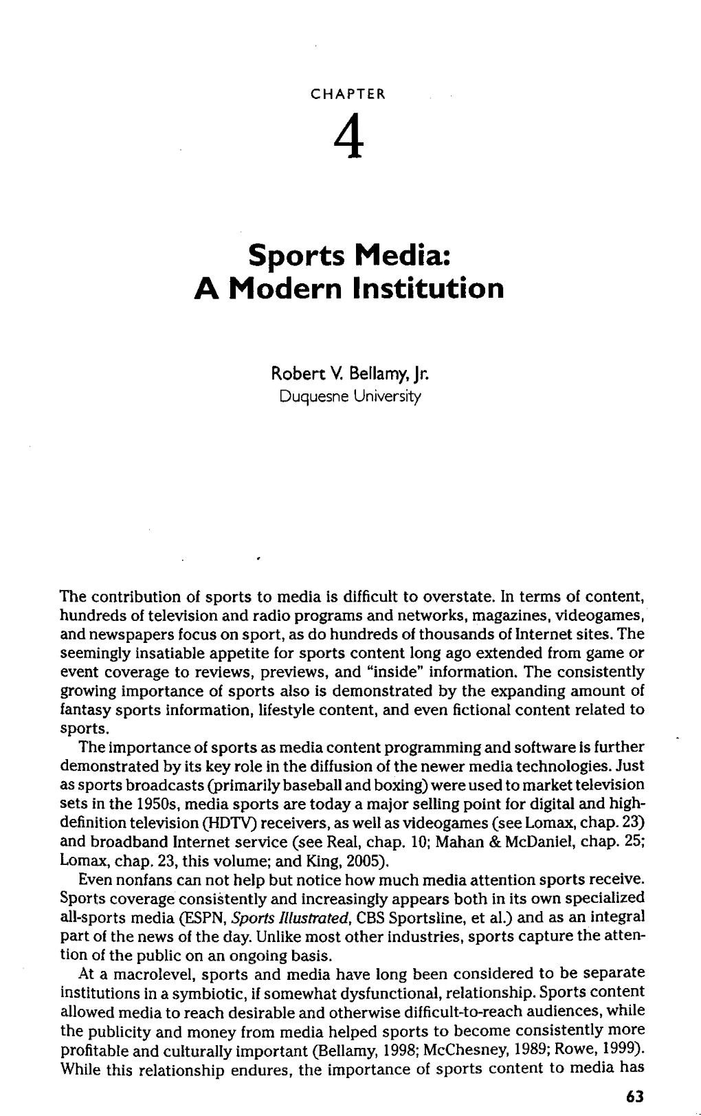 Sports Media: I a Modern Institution L!