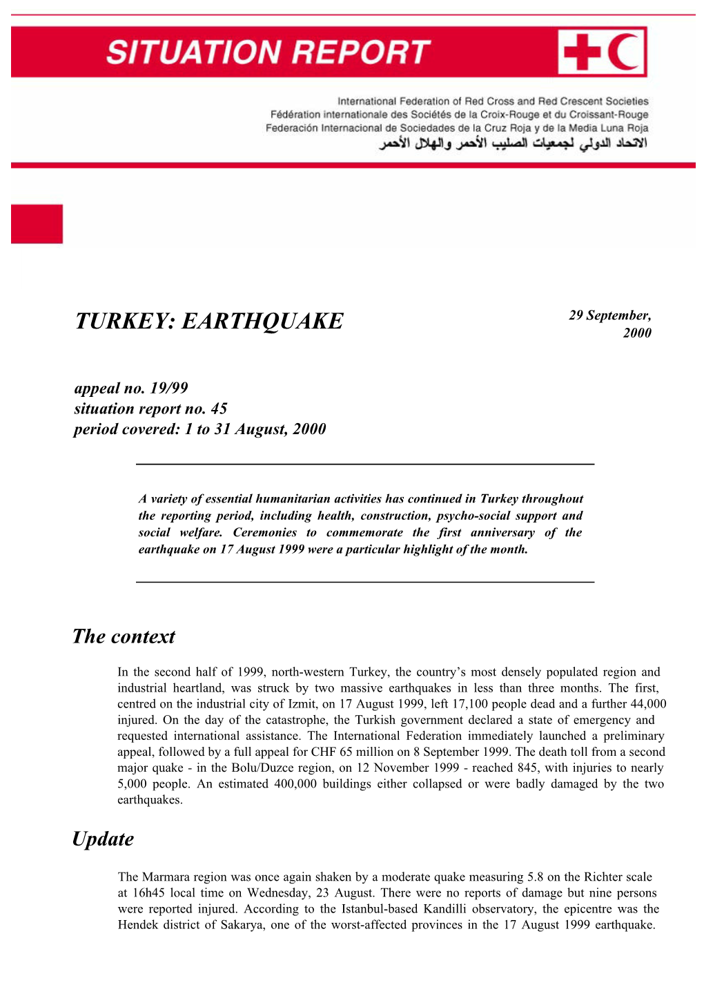 Turkey Earthquake