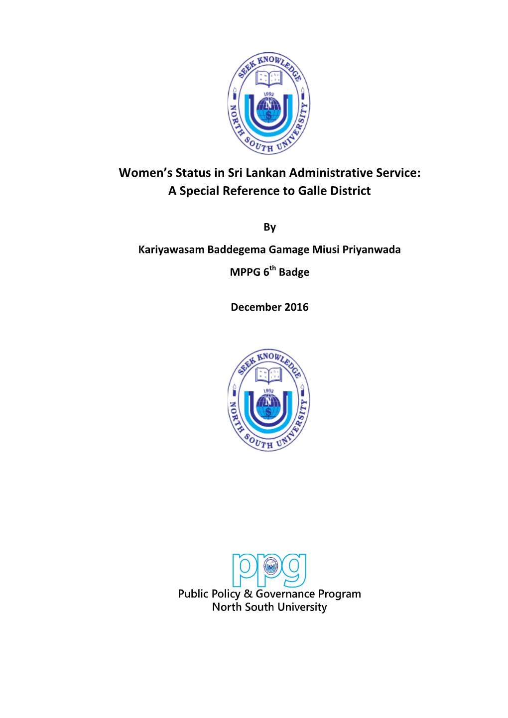 Women's Status in Sri Lankan Administrative Service