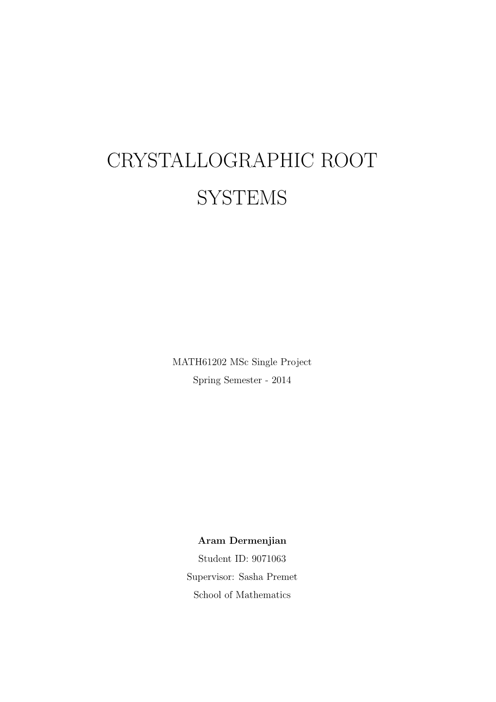 Crystallographic Root Systems