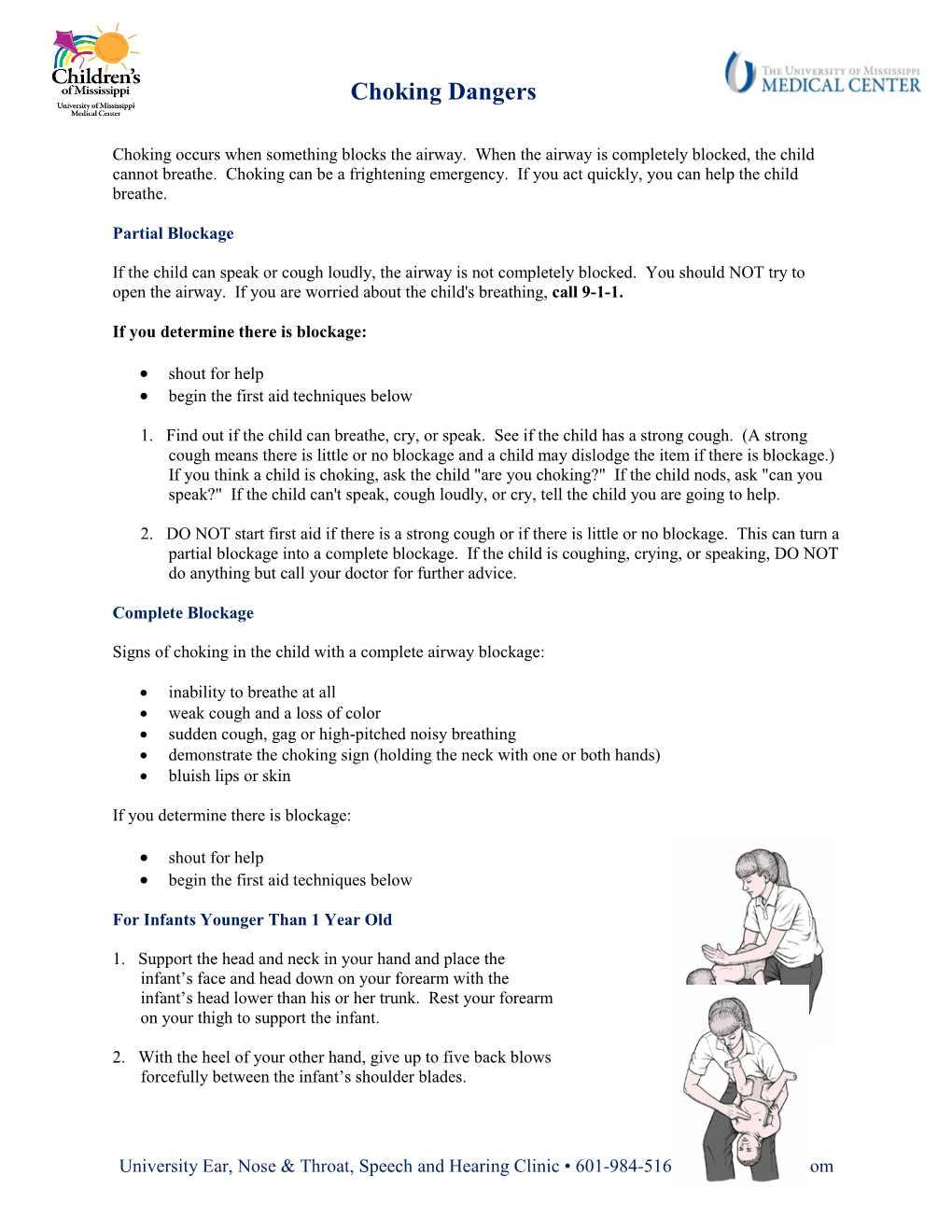 First Aid for Choking in Infants and Children