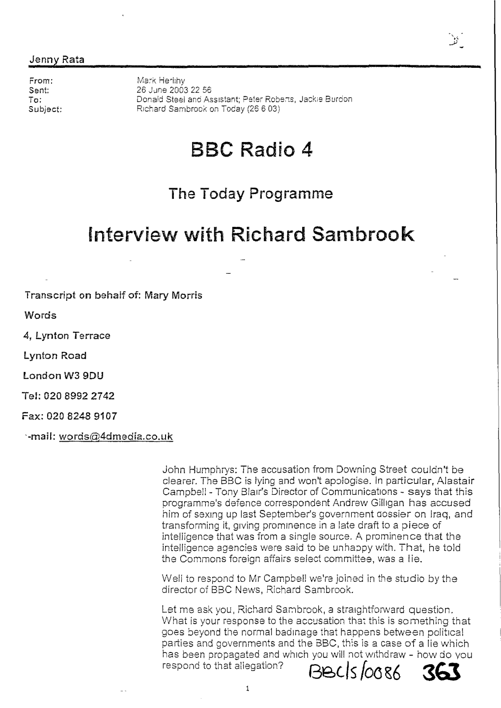 Interview with Richard Sambrook