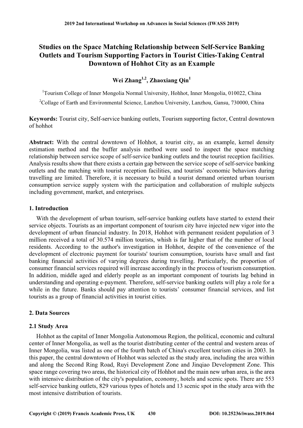 Studies on the Space Matching Relationship Between Self-Service