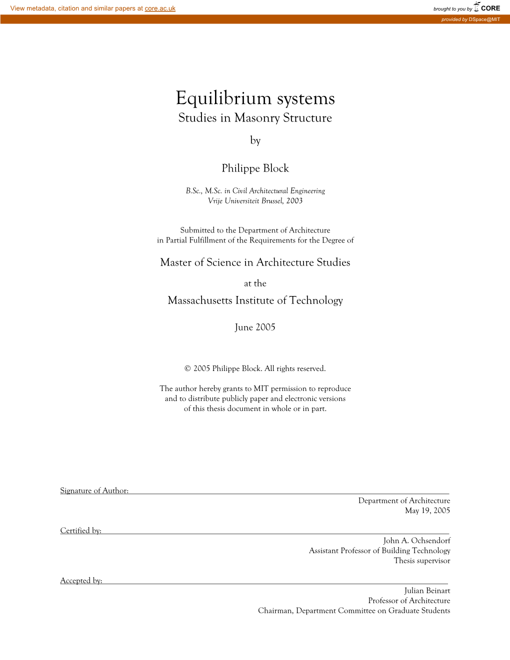 Equilibrium Systems