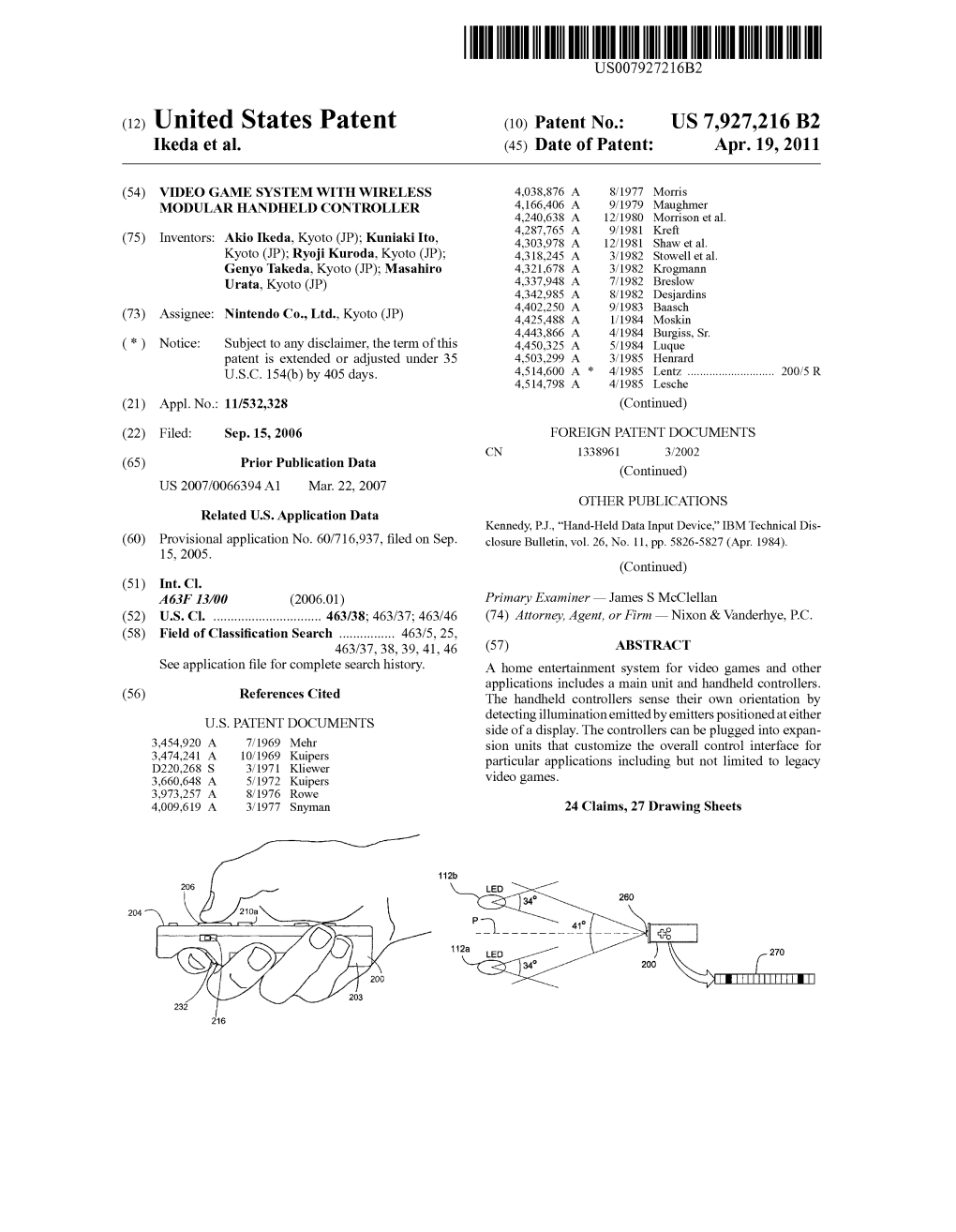 (12) United States Patent (10) Patent No.: US 7,927,216 B2 Ikeda Et Al