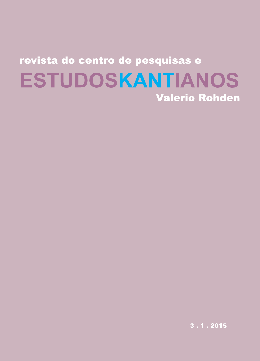 Estudos Kantianos, V.3, N.1 2015.Indd