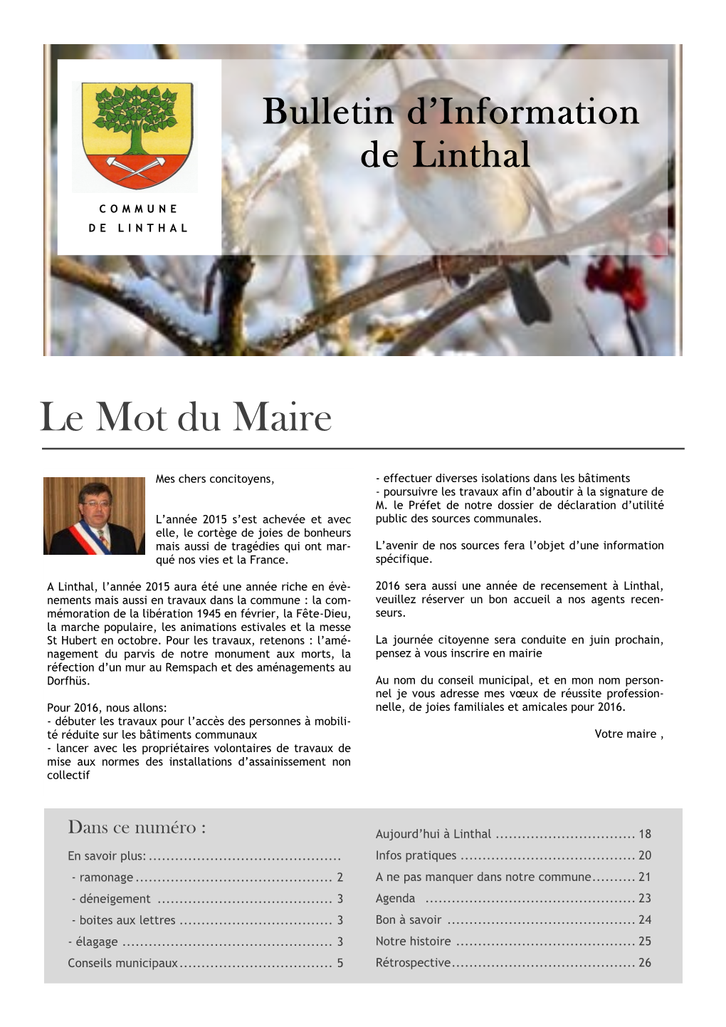 Le Mot Du Maire