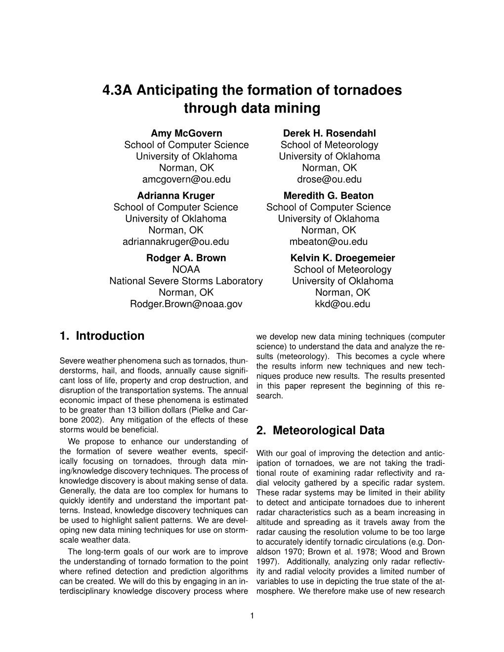 4.3A Anticipating the Formation of Tornadoes Through Data Mining