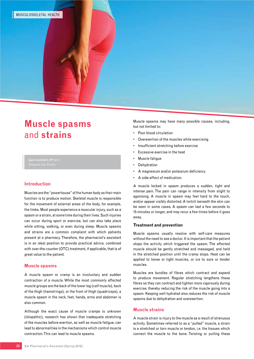 Muscle Spasms and Strains