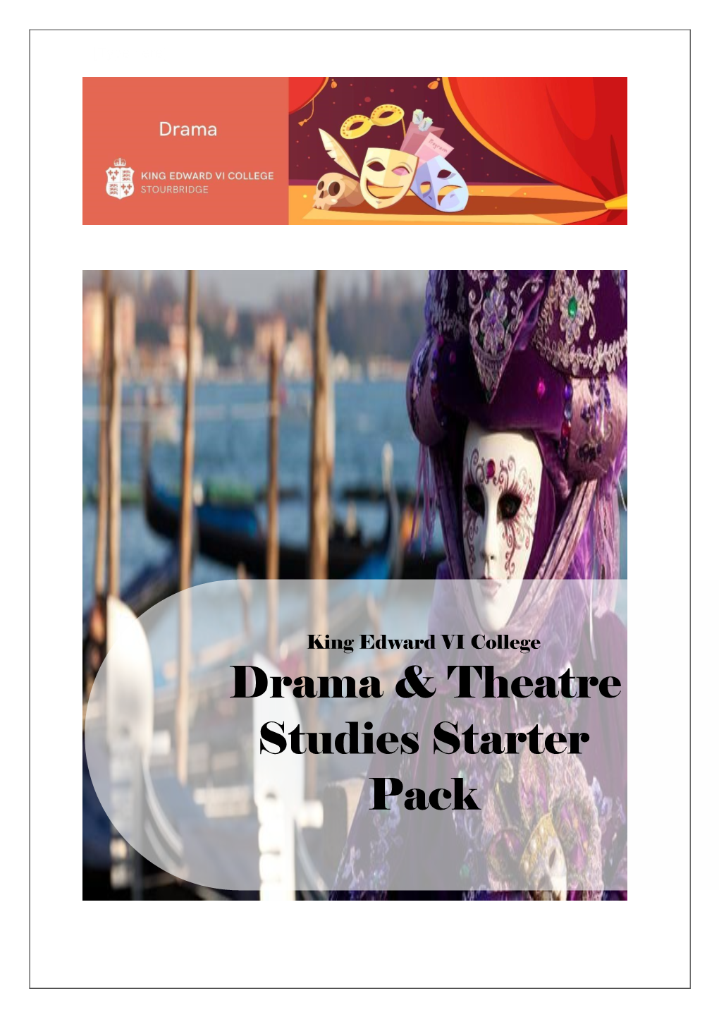 Drama & Theatre Studies Starter Pack