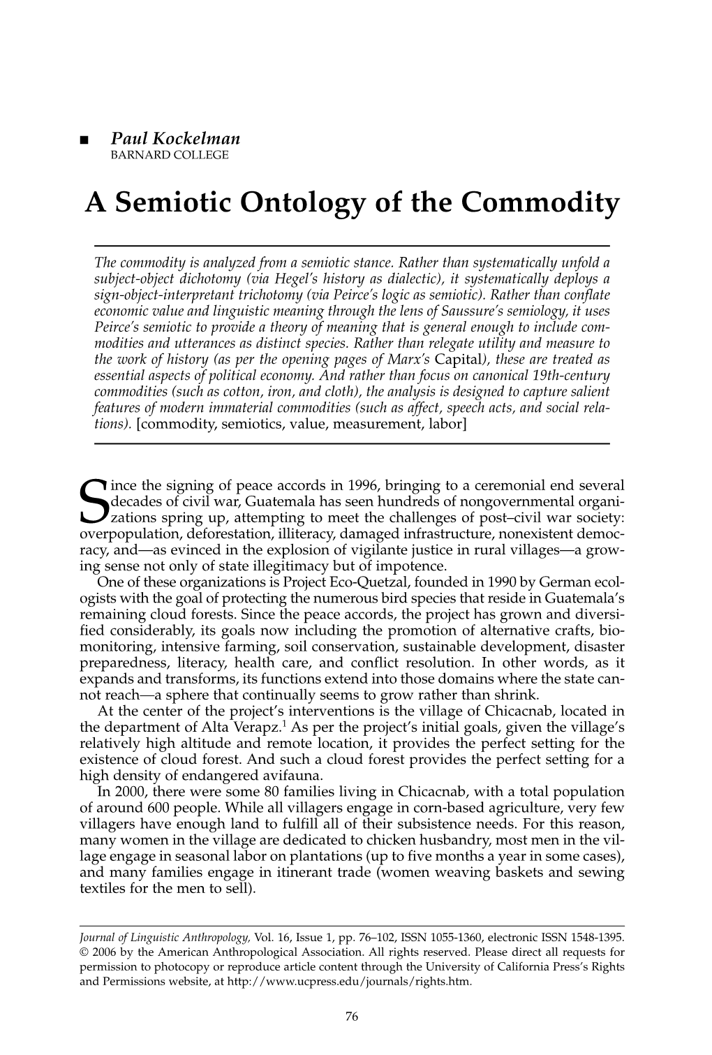 A Semiotic Ontology of the Commodity