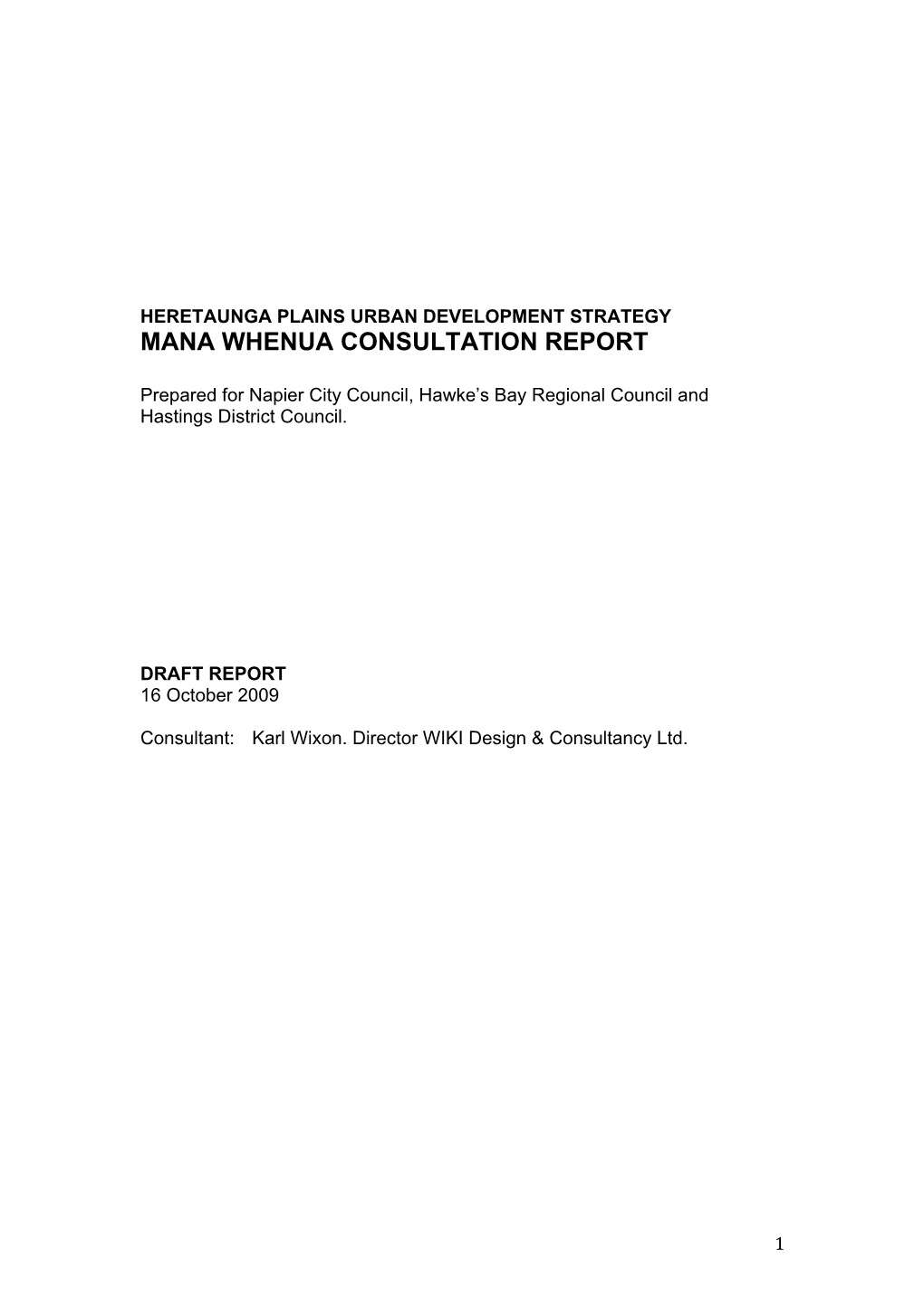 Mana Whenua Report