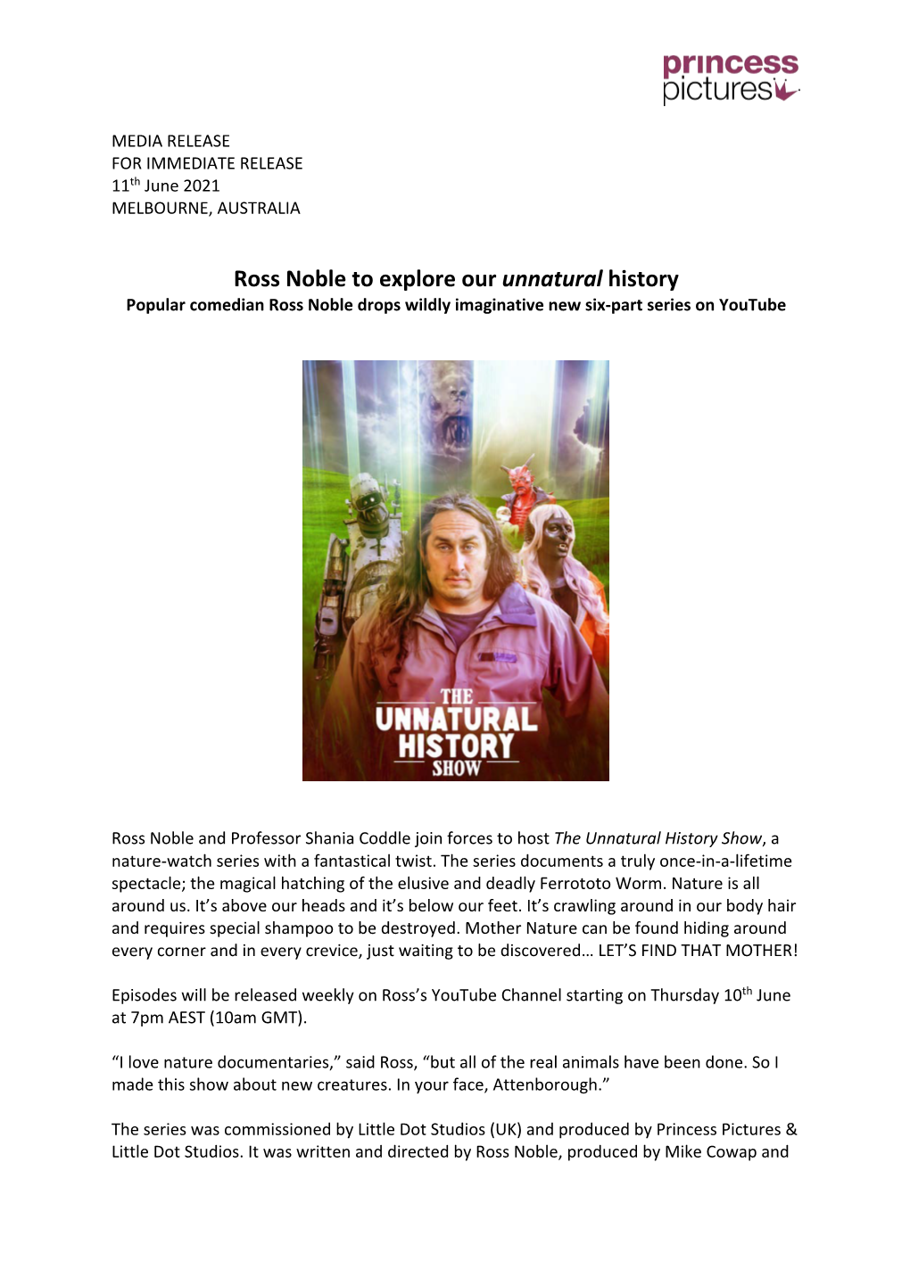 Ross Noble Media Release