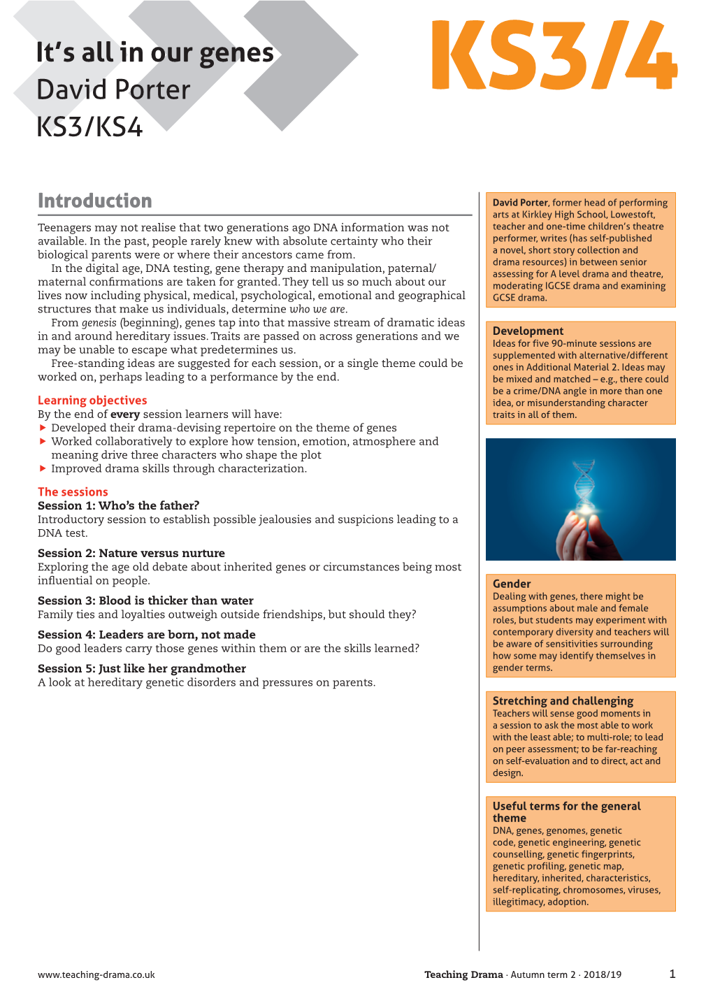 It's All in Our Genes David Porter KS3/KS4