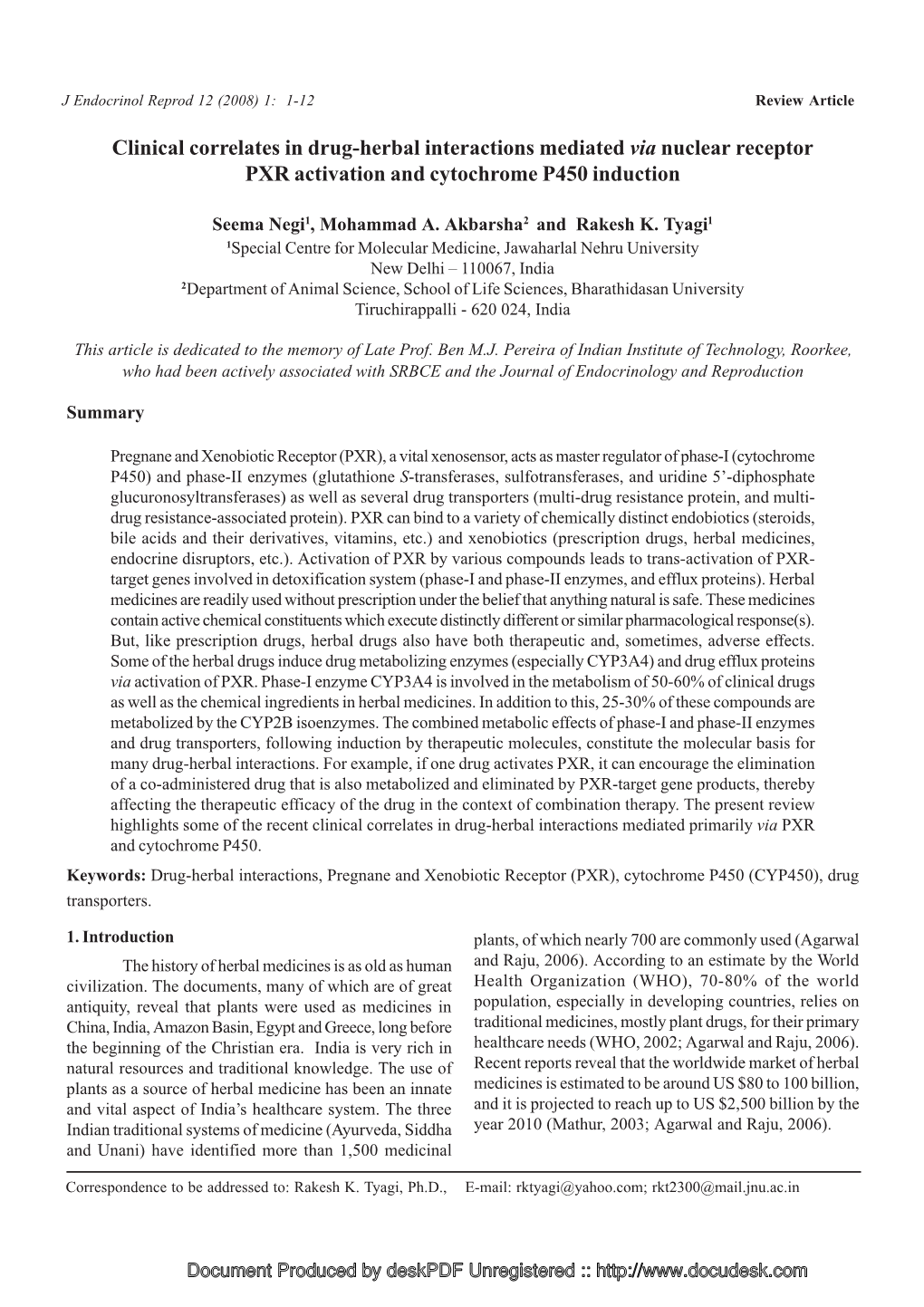 Clinical Correlates in Drug-Herbal Interactions Mediated Via Nuclear Receptor PXR Activation and Cytochrome P450 Induction