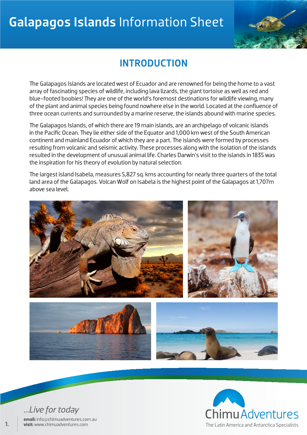 Galapagos Islands Information Sheet