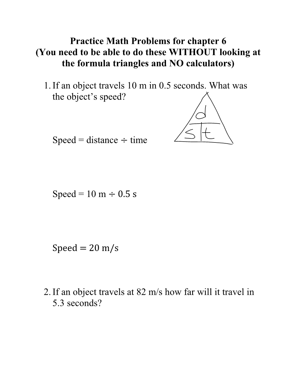 Practice Math Problems for Chapter 6