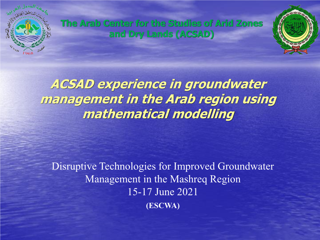 3.7 ACSAD GW Modeling Experience-Ihab Jnad-ACSAD