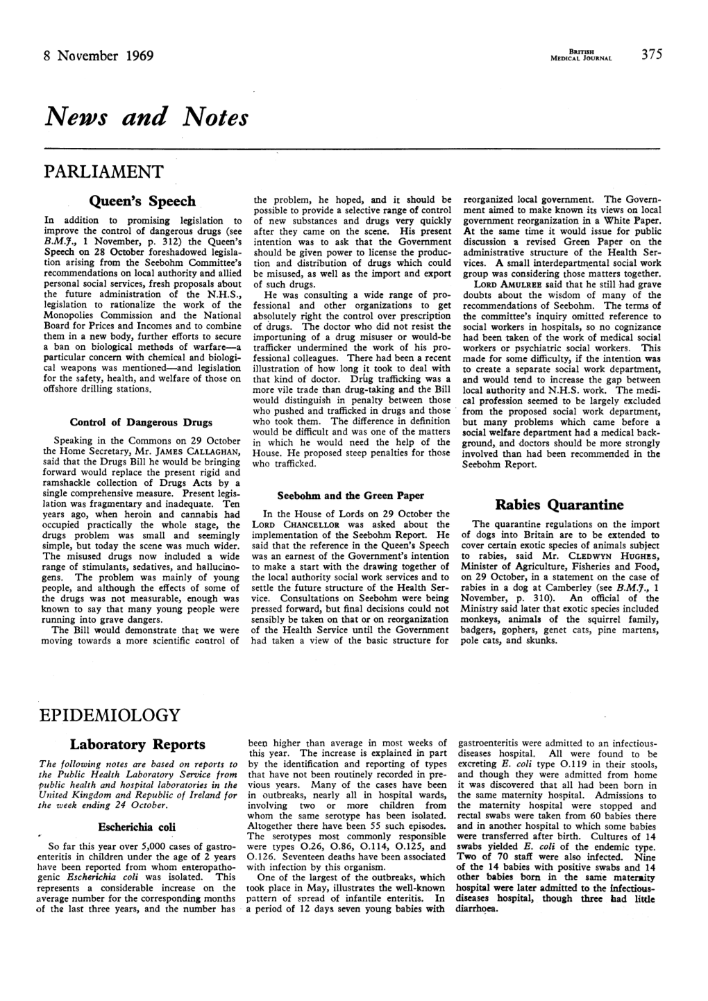 News and Notes PARLIAMENT