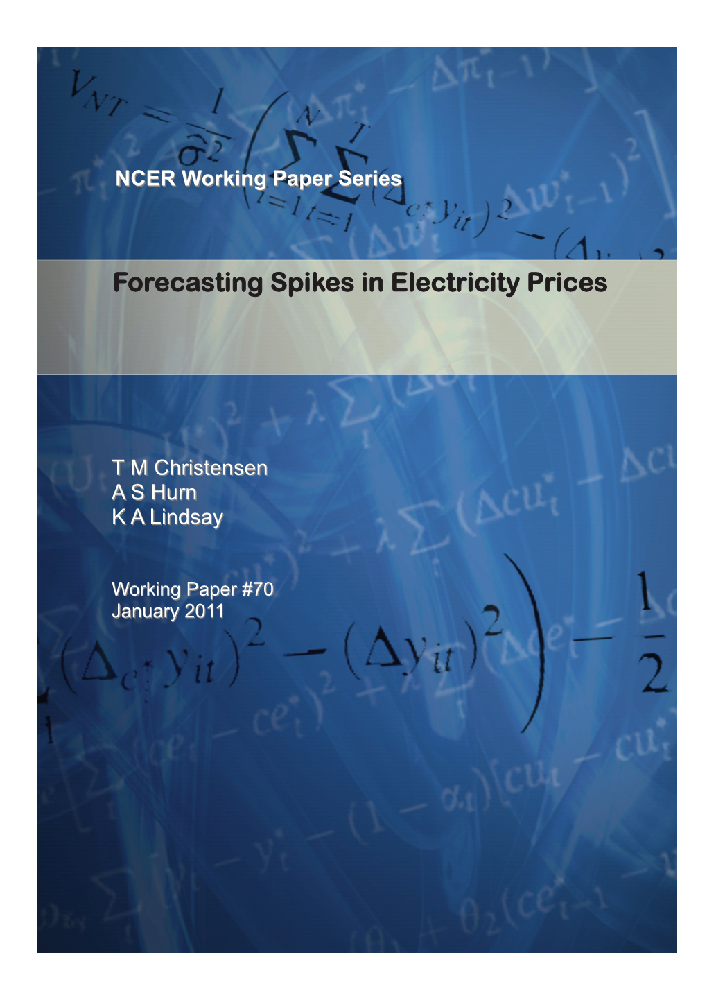 Forecasting Spikes in Electricity Prices