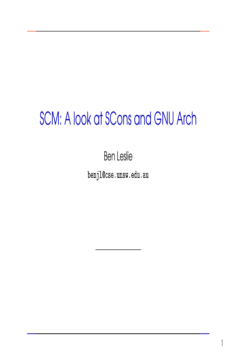 SCM: a Look at Scons and GNU Arch