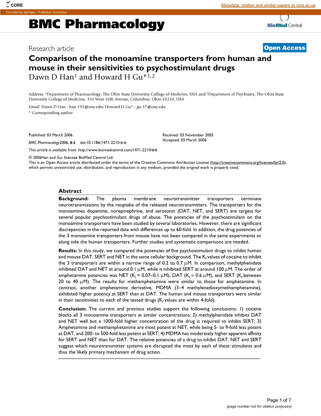 BMC Pharmacology Biomed Central