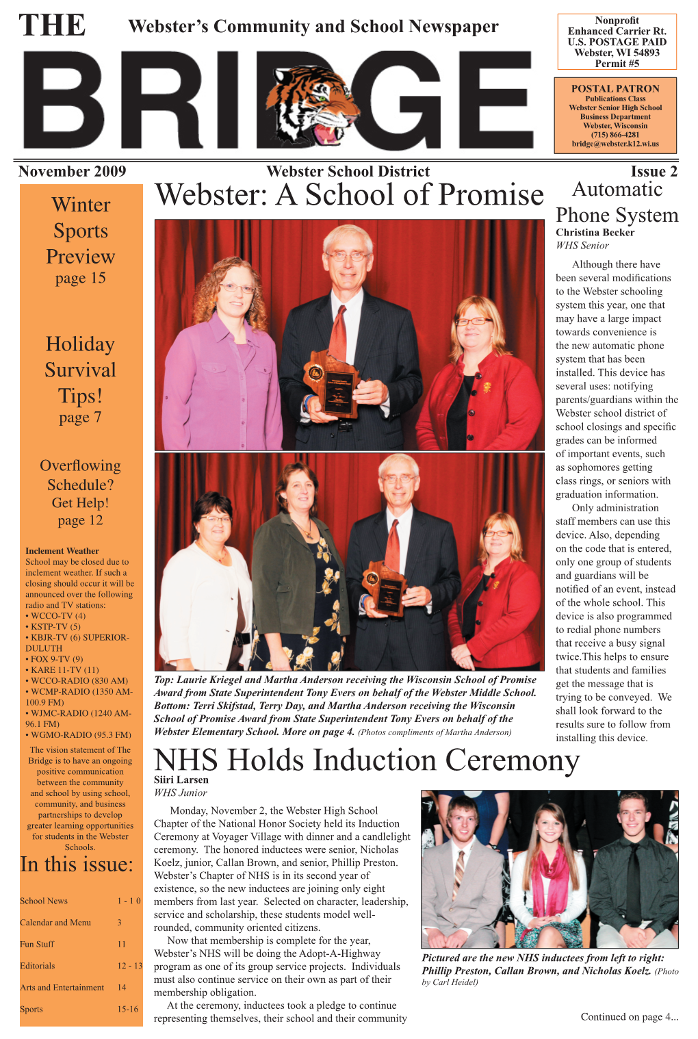 THE Webster: a School of Promise NHS Holds Induction Ceremony