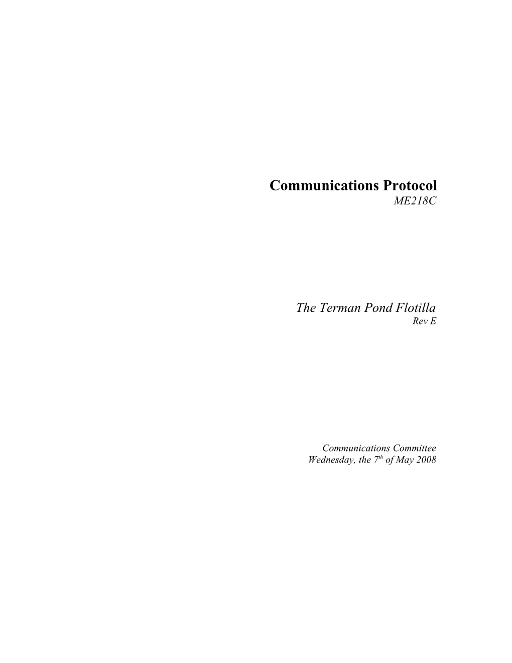 Communications Protocol