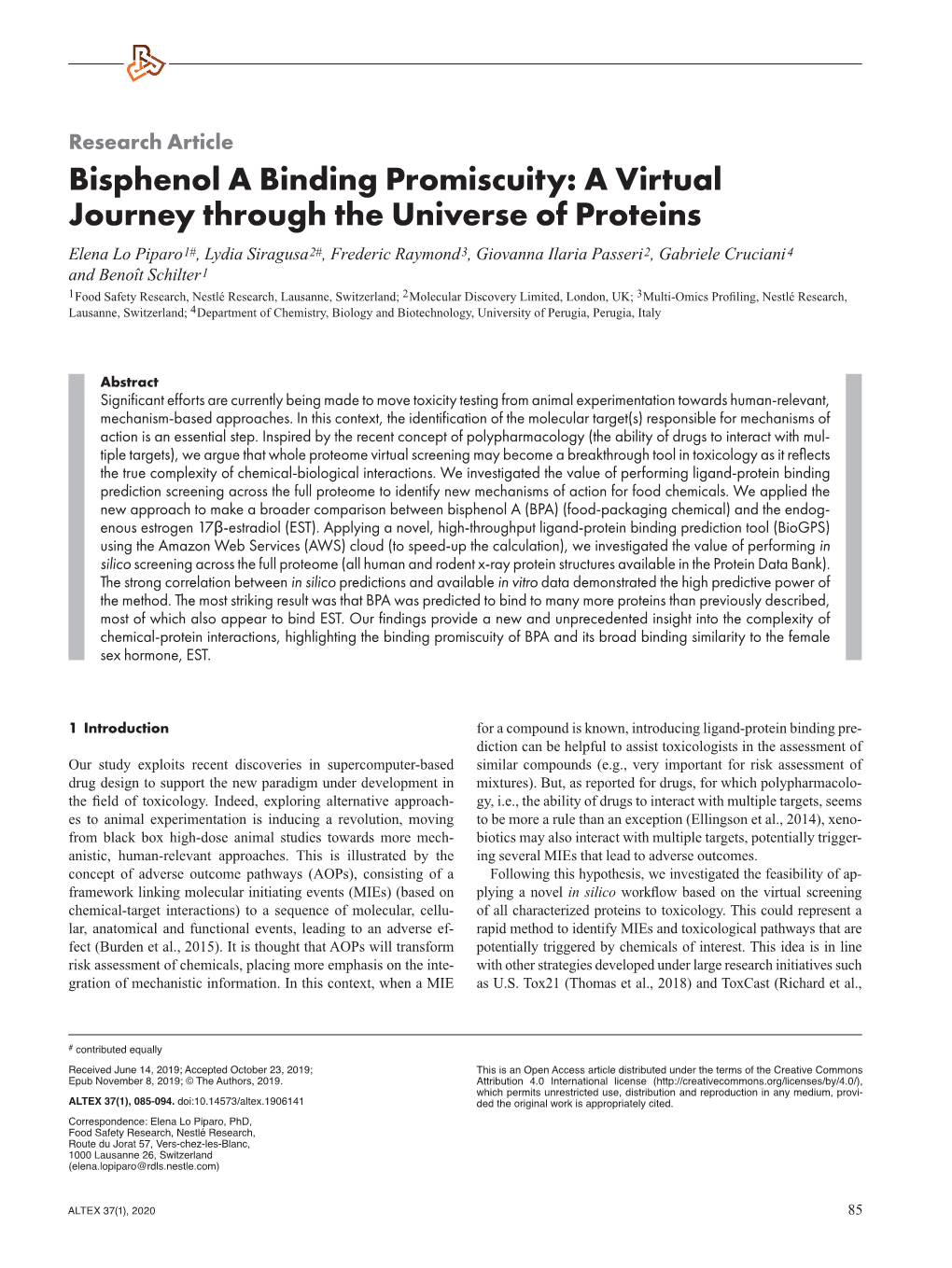 Bisphenol a Binding Promiscuity