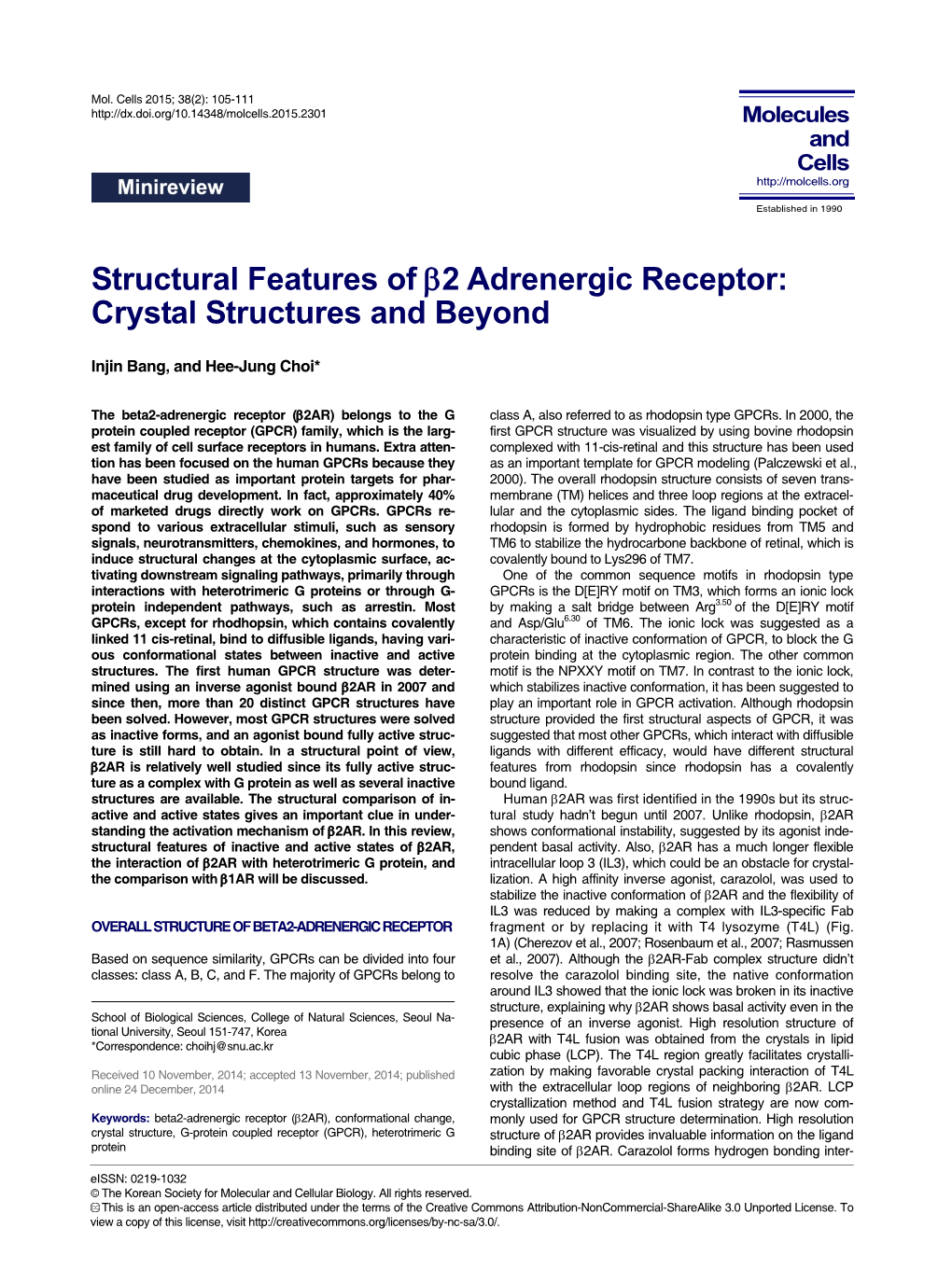 Structural Features of Β2 Adrenergic Receptor