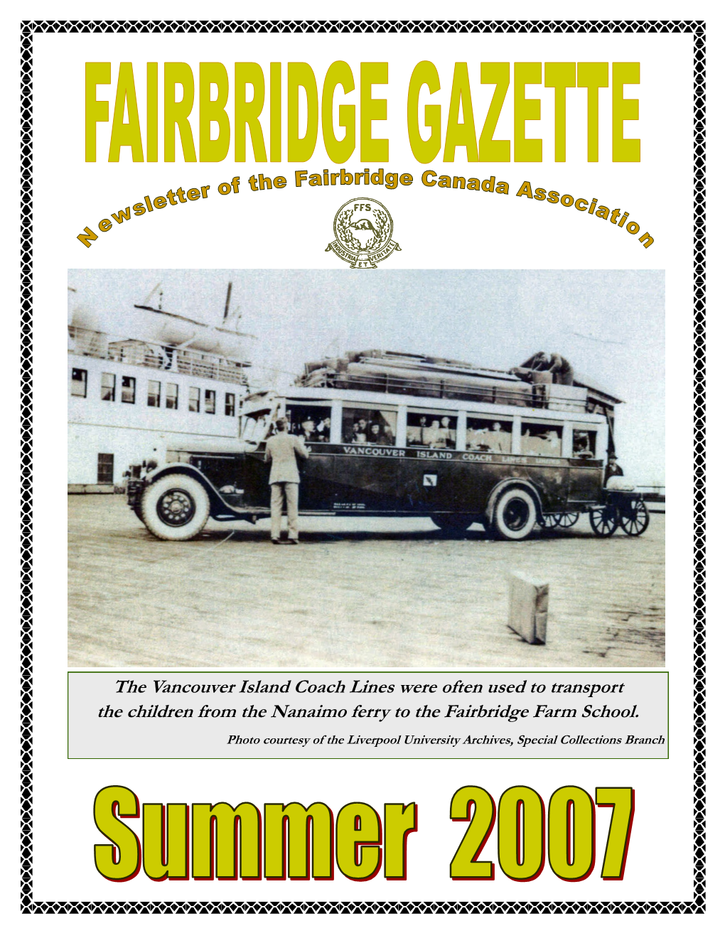 The Vancouver Island Coach Lines Were Often Used to Transport the Children from the Nanaimo Ferry to the Fairbridge Farm School