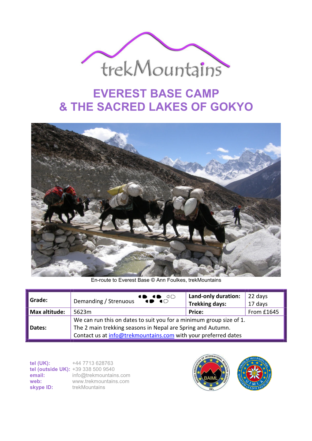 Everest Base Camp & the Sacred Lakes of Gokyo