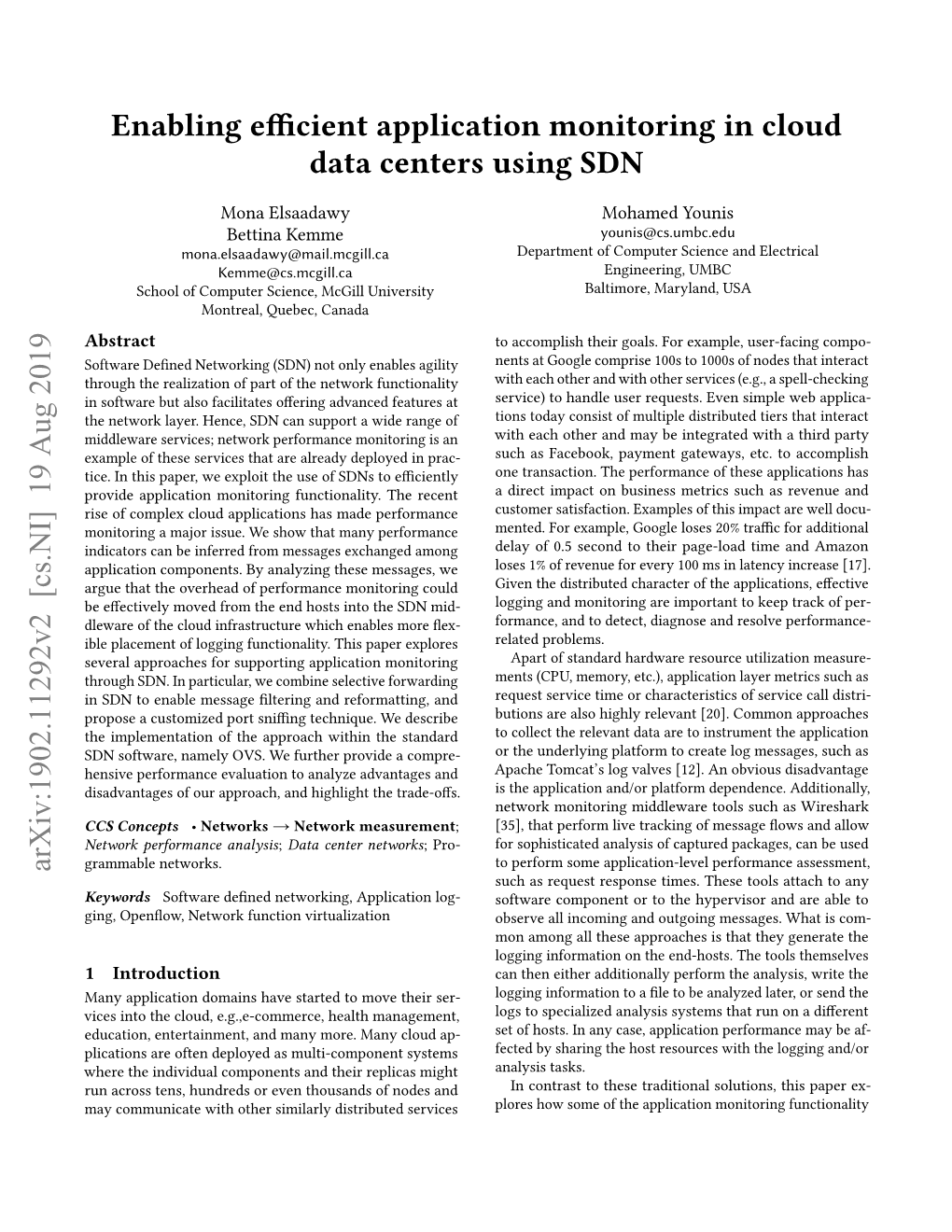 Enabling Efficient Application Monitoring in Cloud Data Centers Using SDN