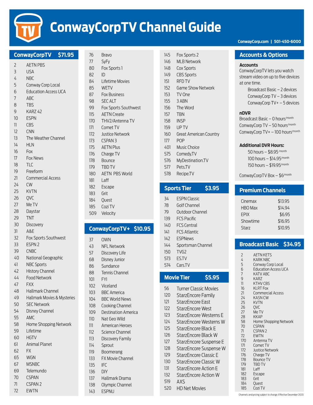 Conwaycorptv Channel Guide