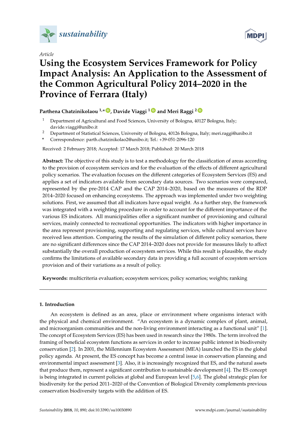 Using the Ecosystem Services Framework for Policy Impact