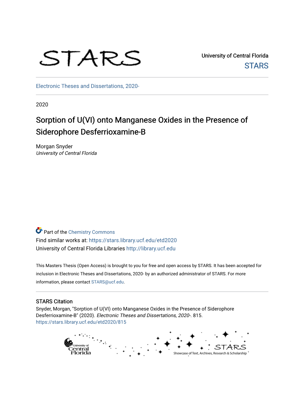 Sorption of U(VI) Onto Manganese Oxides in the Presence of Siderophore Desferrioxamine-B