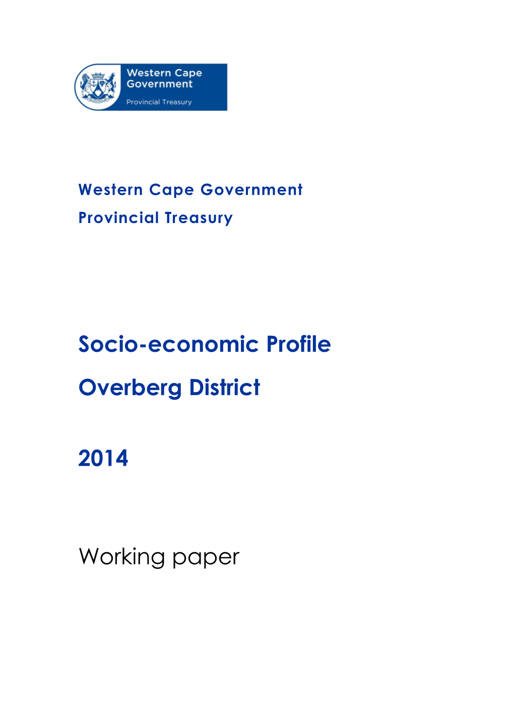 Socio-Economic Profile Overberg District