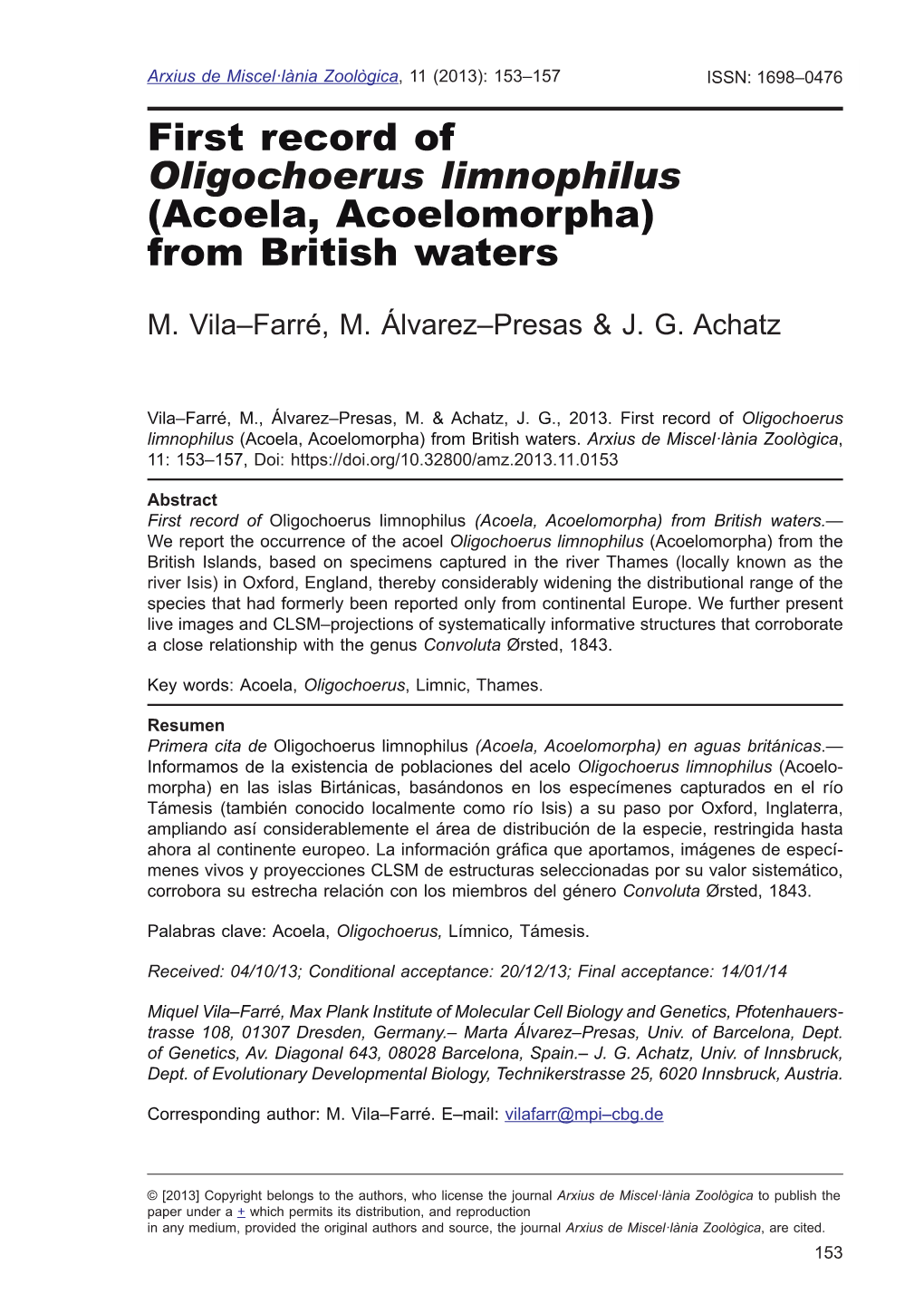 Acoela, Acoelomorpha) from British Waters