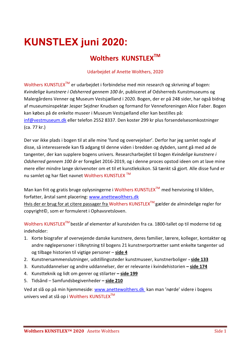 KUNSTLEX Juni 2020: Wolthers KUNSTLEXTM