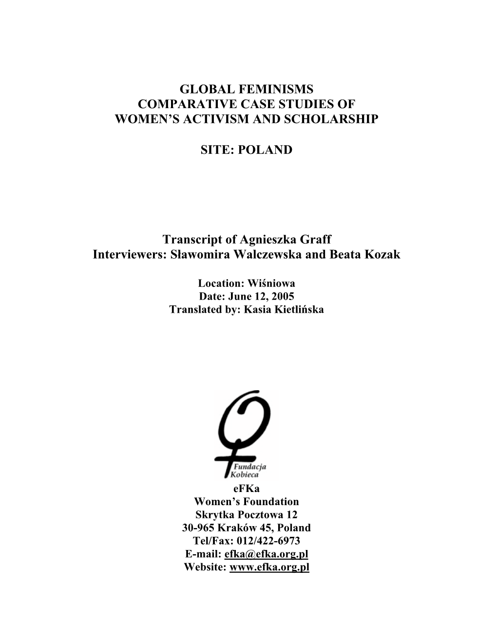 Global Feminisms Comparative Case Studies of Women's