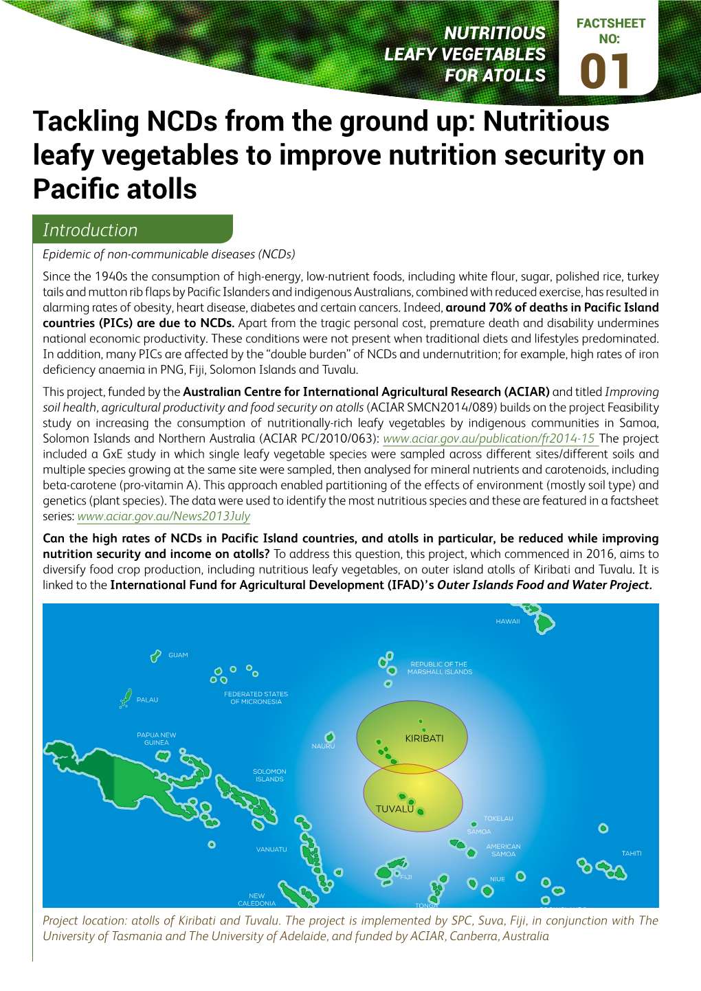 Nutritious Leafy Vegetables to Improve Nutrition Security on Pacific Atolls