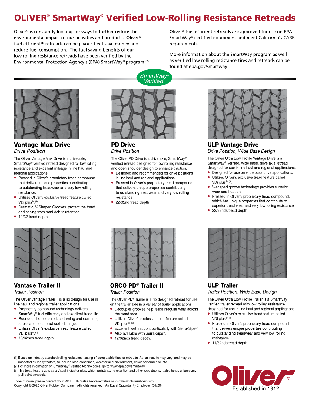OLIVER® Smartway® Verified Low-Rolling Resistance Retreads