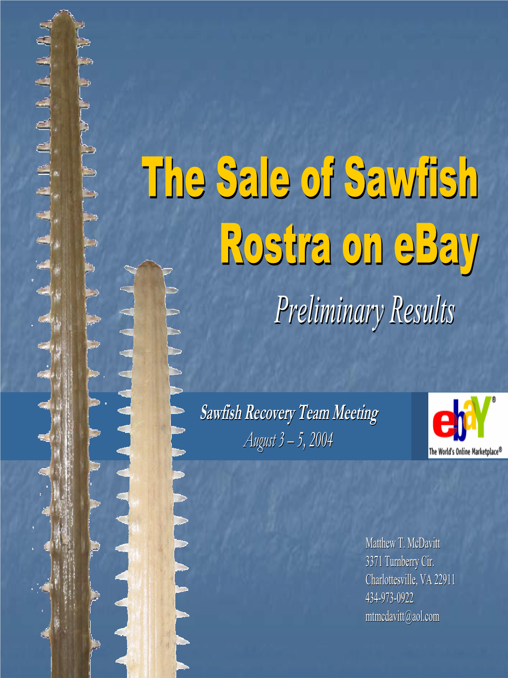 The Sale of Sawfish Rostra on Ebay