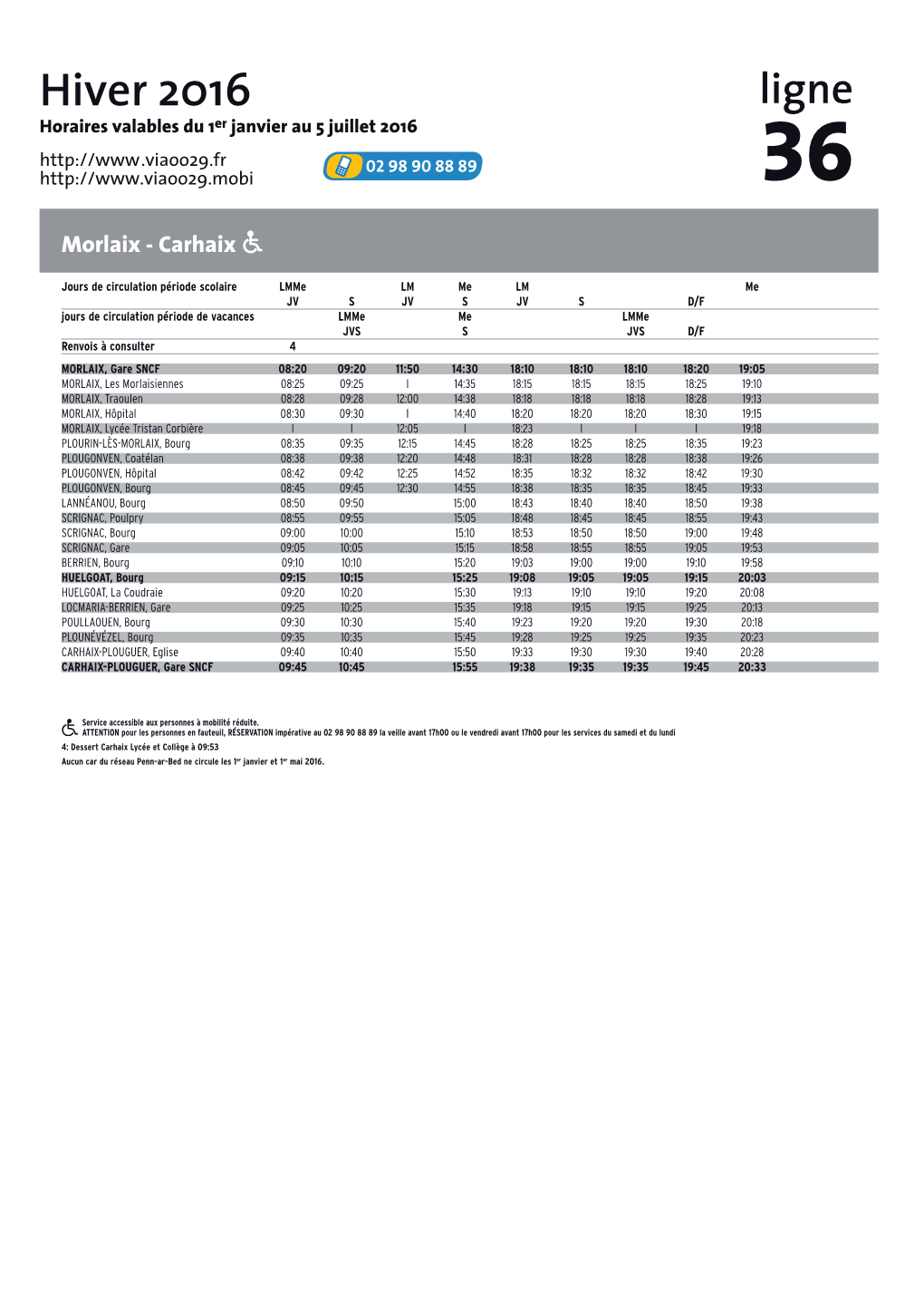 Morlaix <=> Carhaix