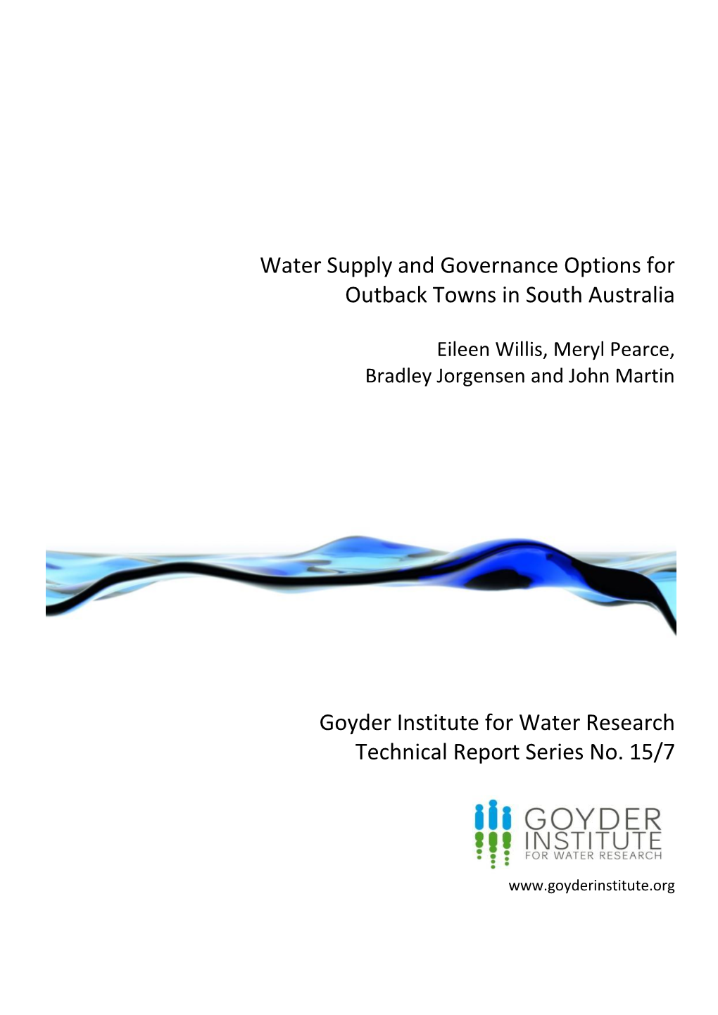 Water Supply and Governance Options for Outback Towns in South Australia