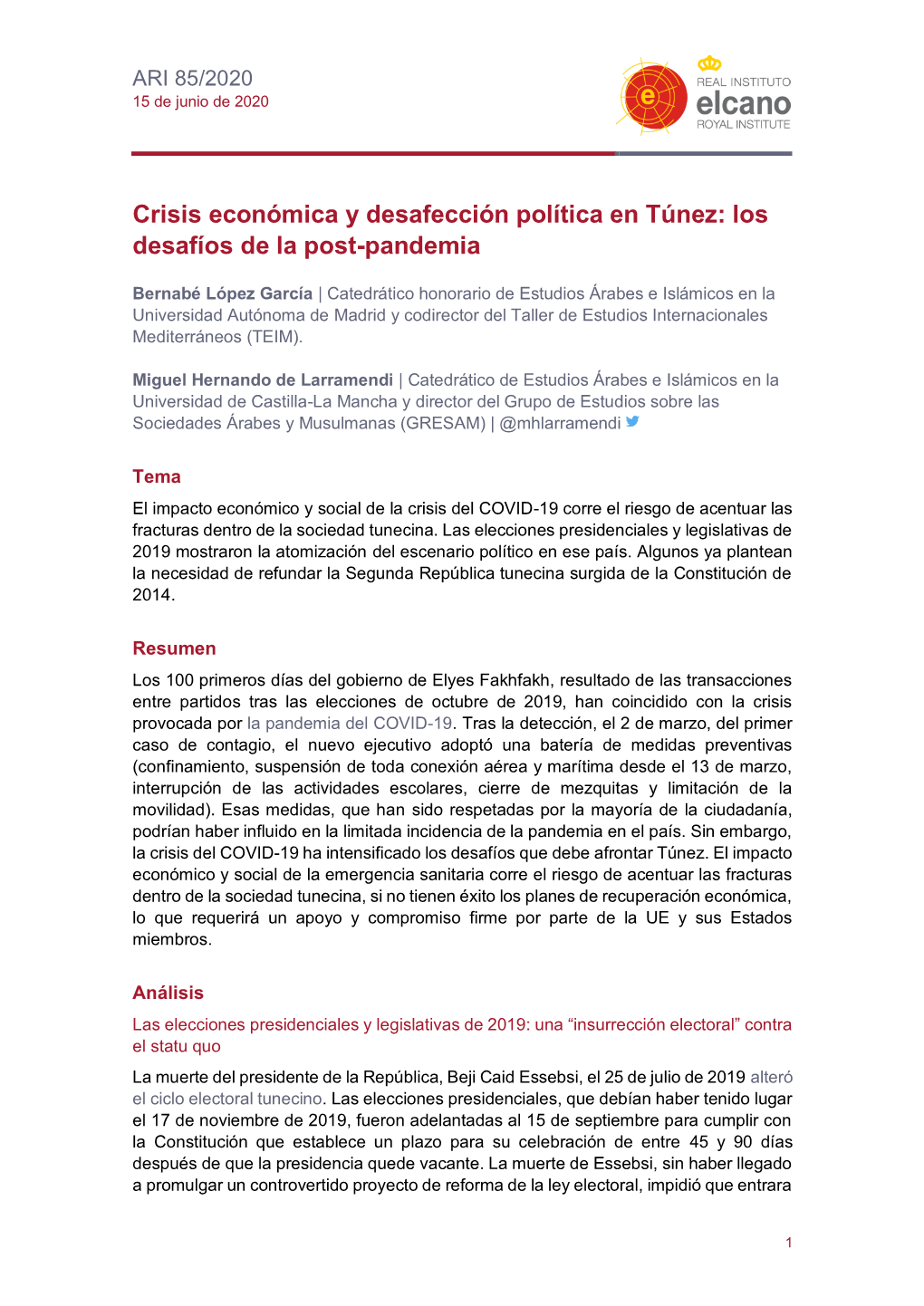 Crisis Económica Y Desafección Política En Túnez: Los Desafíos De La Post-Pandemia