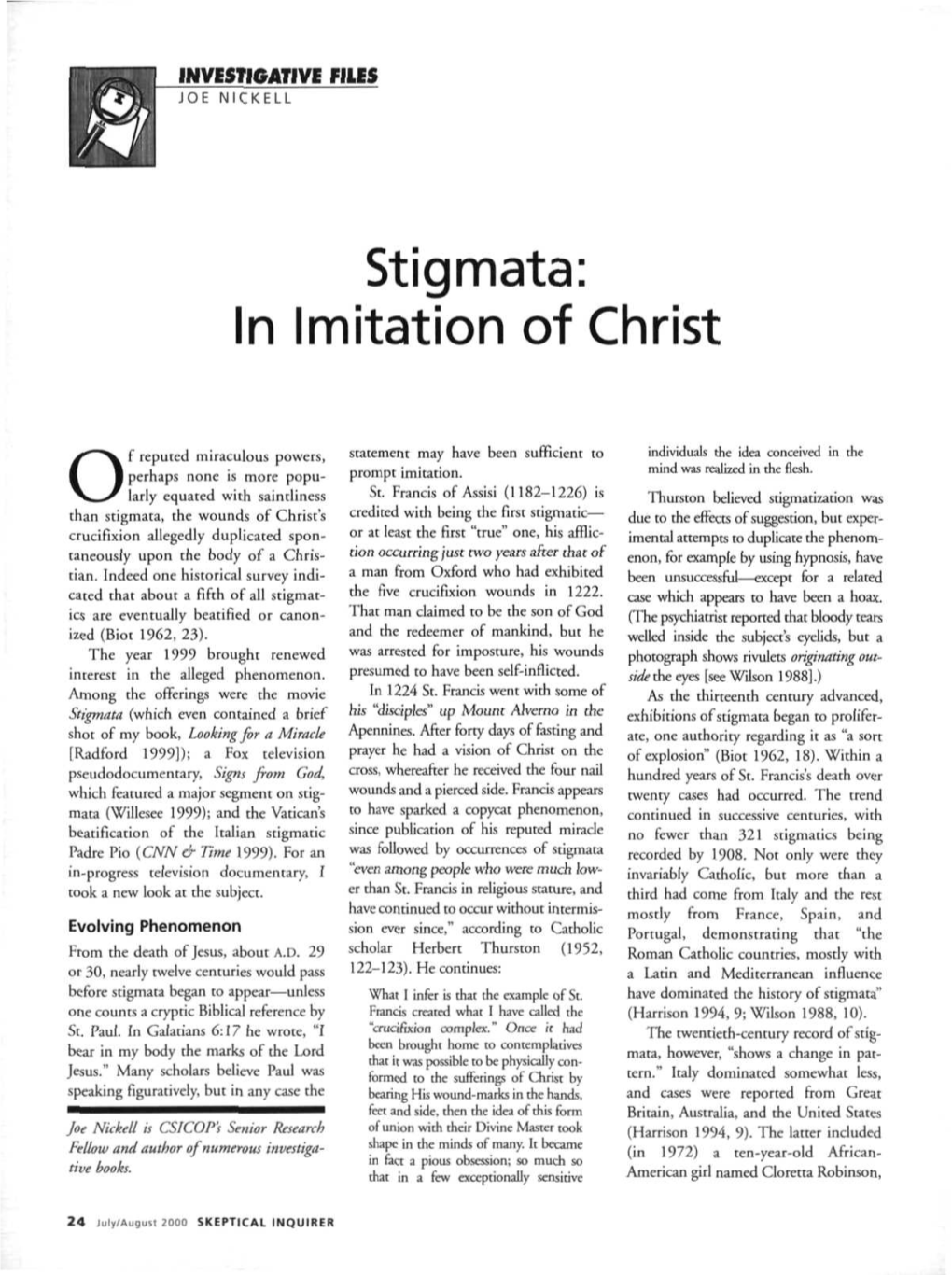 Stigmata: in Imitation of Christ