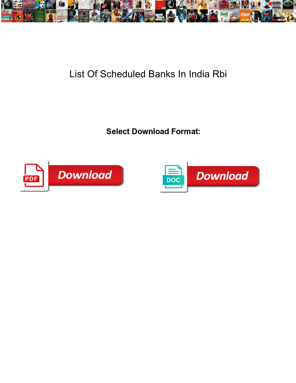 List of Scheduled Banks in India Rbi Cara