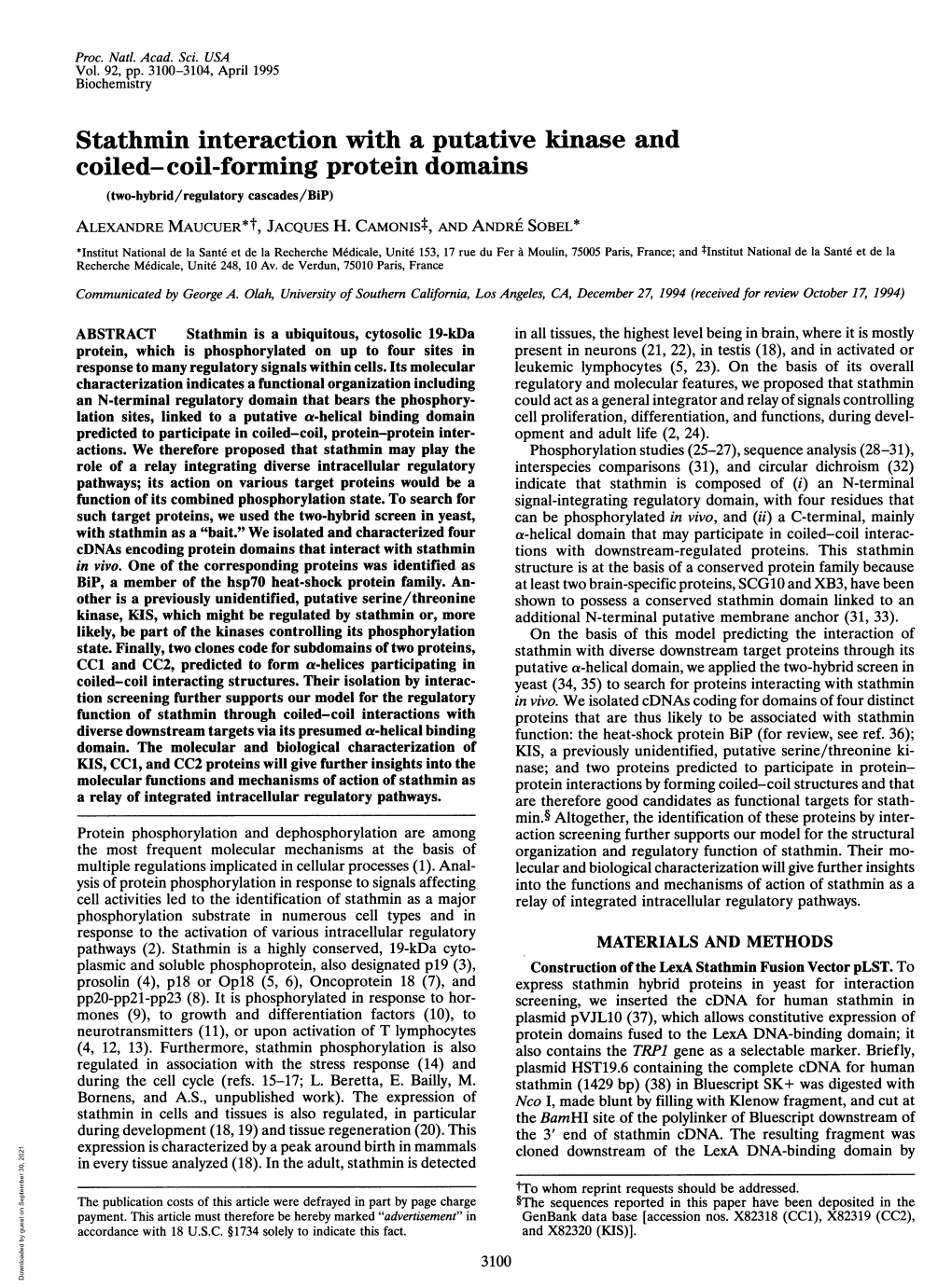 Coiled- Coil-Forming Protein Domains